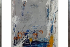 0054 Pintura abstracta con marco. Técnica mixta. Acrílico en papel. Medidas: 93 x 128 cm. $400.000