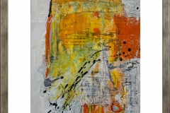 0069 Pintura abstracta con marco. Técnica mixta. Acrílico en papel. Medidas: 74 x 89 cm. $200.000
