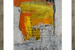 0070 Pintura abstracta con marco. Técnica mixta. Acrílico en papel. Medidas: 74 x 89 cm. $200.000