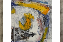0074 Pintura abstracta con marco. Técnica mixta. Acrílico en papel. Medidas: 74 x 89 cm. $200.000