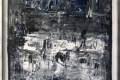 0078-M Pintura abstracta sobre cristal. Técnica mixta. Acrílico en papel. Medidas: 88 x 104 cm. $250.000