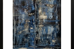 0081 Pintura abstracta con marco. Técnica mixta. Acrílico en papel. Medidas: 74 x 90 cm. $200.000